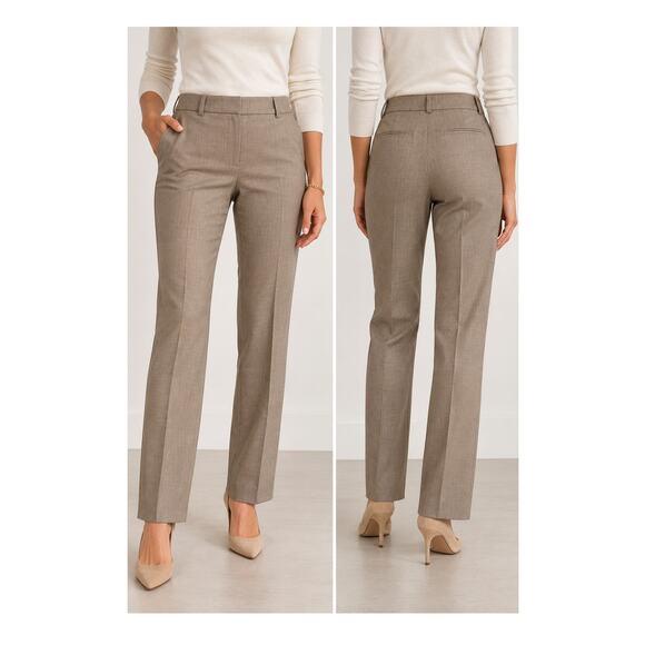 Ann Taylor Pants - Ann Taylor Petite Dress Pants Womens 6P Taupe Wool Blend Straight Leg NWT